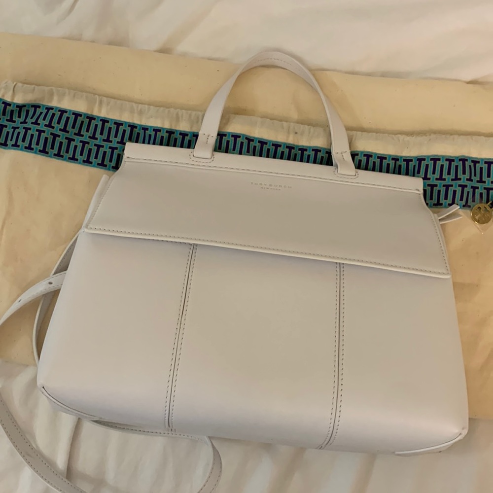 Tory Burch Flat White Crossbody Bag